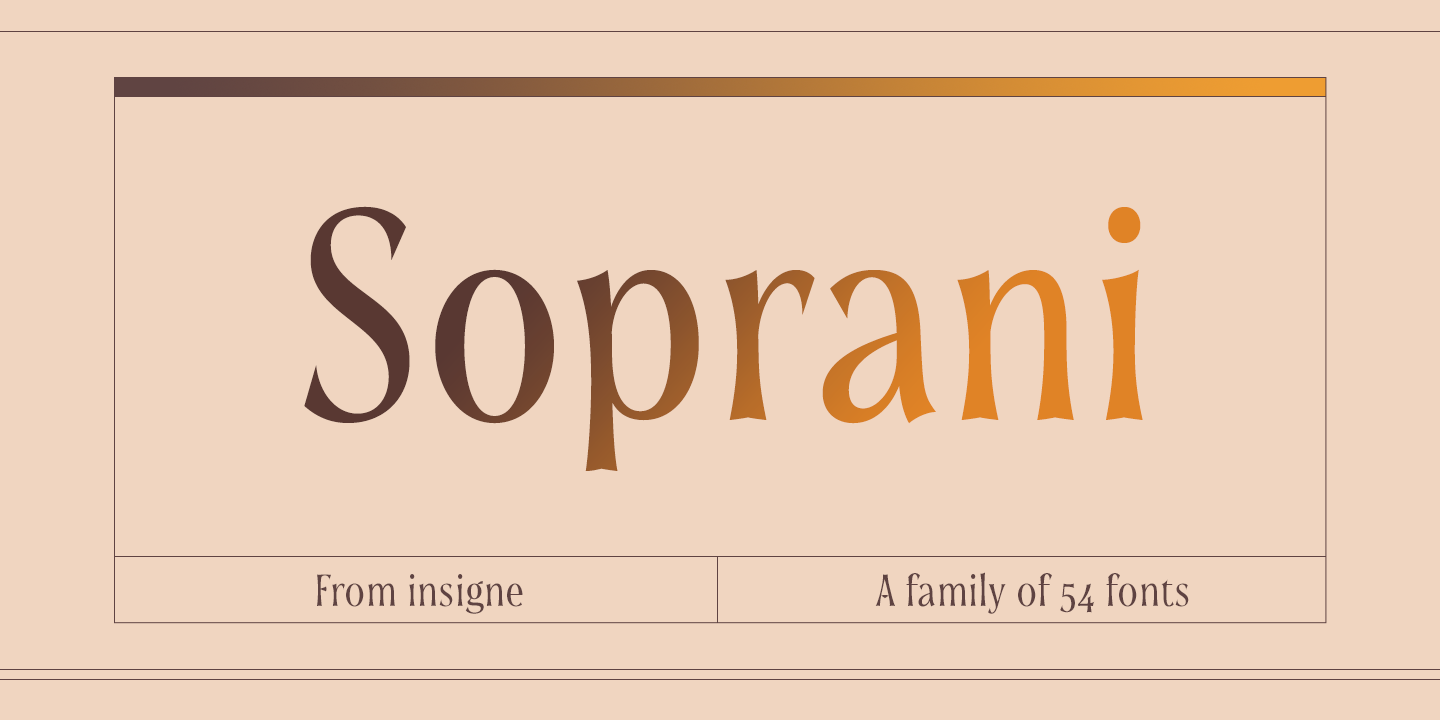 Przykład czcionki Soprani Condensed Bold Italic